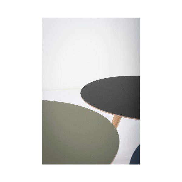 Odkládací stolek z dubového dřeva s modrou deskou Gazzda Arp, ⌀ 55 cm-image-4
