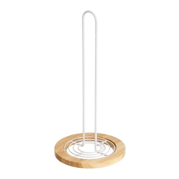 Метална стойка за кухненска хартия в бял и естествен цвят ø 15 cm – Casa Selección