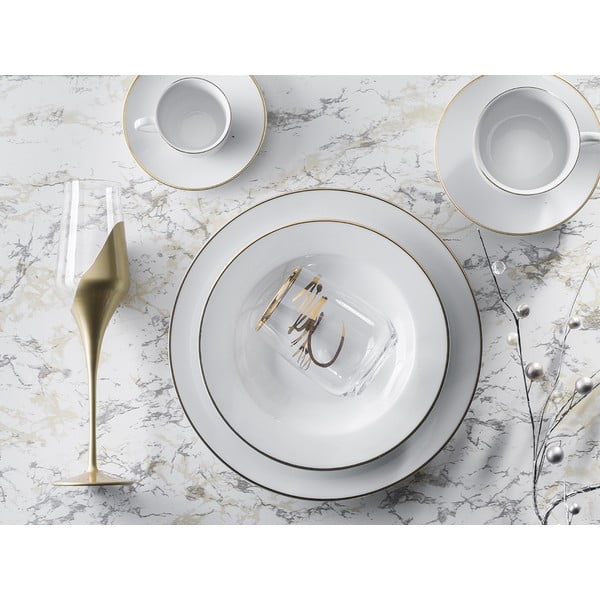 Бели порцеланови чаши в комплект от 6 бр. 100 ml Gold Chic – Villa Altachiara-image-1