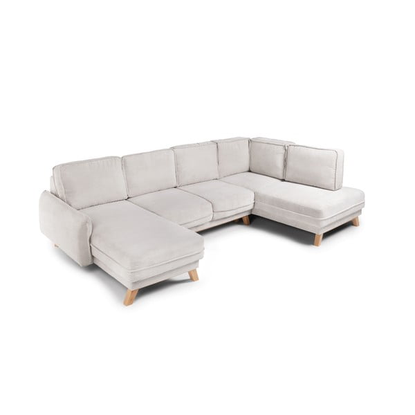 Бежов сгъваем ъглов диван от рипсено кадифе (десен ъгъл/"U" форма) Tori – Bonami Selection-image-2