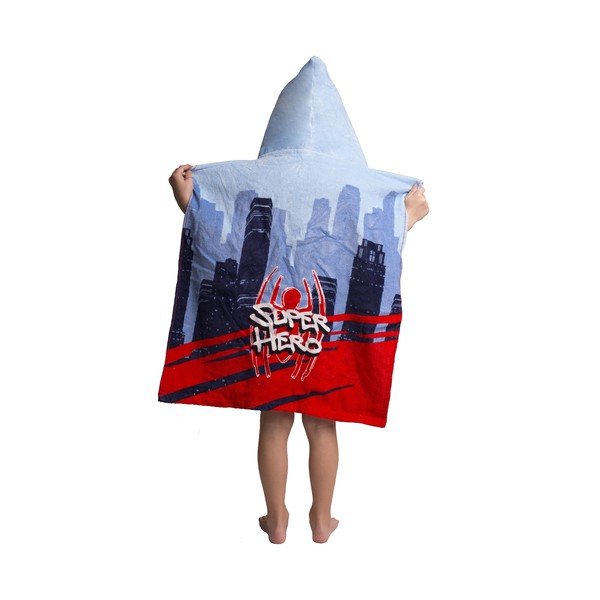Синьо и червено детско пончо от хавлиена материя Spider-Man - Jerry Fabrics-image-2