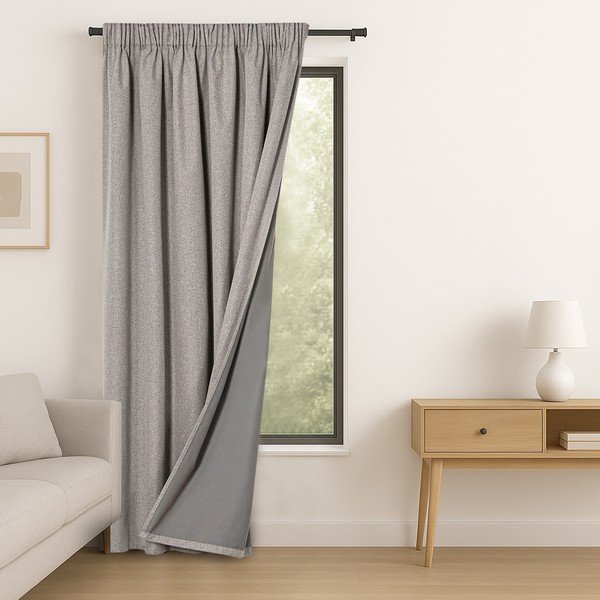 Кафяво-сиво затъмняващо перде 140x250 cm Corita – Restilo-image-1