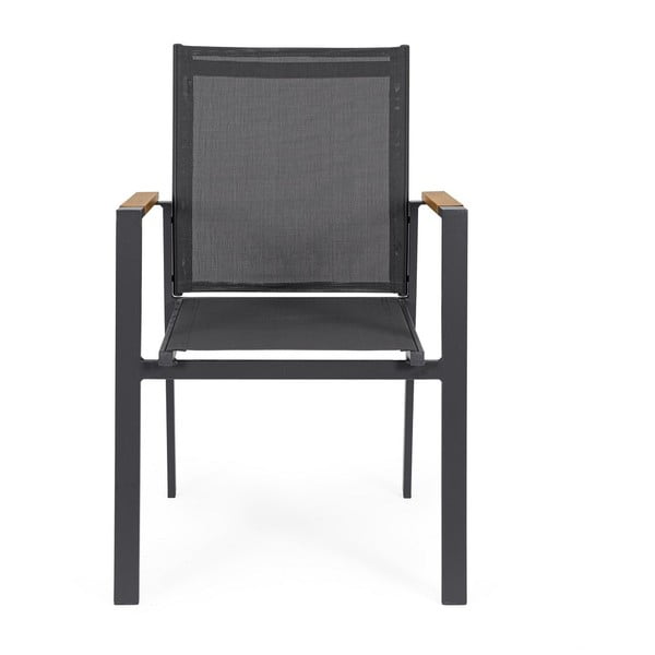 Антрацитни градински столове в комплект от 4 бр. метални Heta   – Bizzotto-image-1