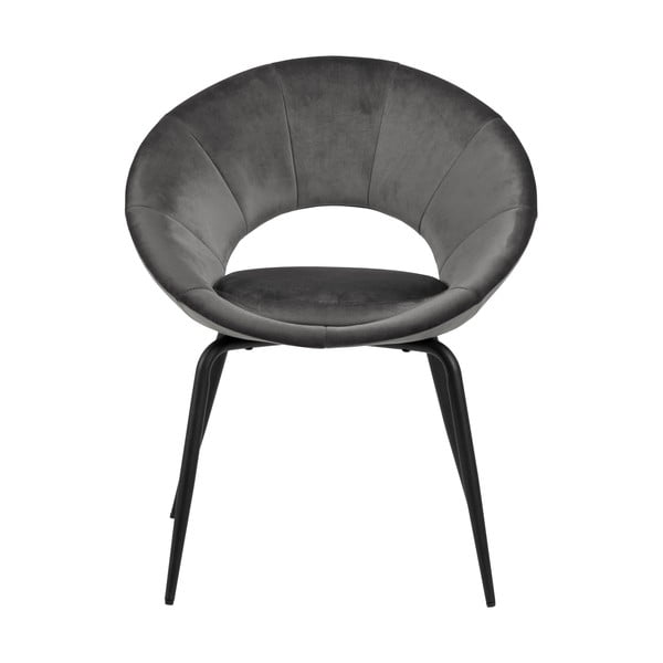 Тъмно сиво кадифено кресло за хранене Julia - Actona-image-2