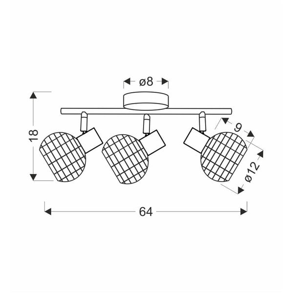 Черно-кремава лампа за таван с абажур от метал и ратан ø 12 cm Tajga - Candellux Lighting-image-3