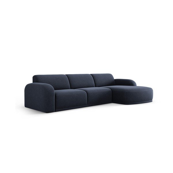 Тъмносин кадифен ъглов диван Erin – Micadoni Home-image-2