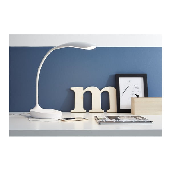 Бяла настолна лампа с USB порт Swan - Markslöjd-image-1