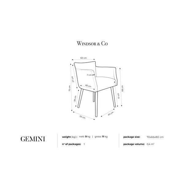 Червен стол с подлакътници Gemini - Windsor & Co Sofas-image-1