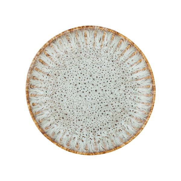 Синя/бежова глинена чиния за сервиране ø 17 cm Fleur – Bloomingville