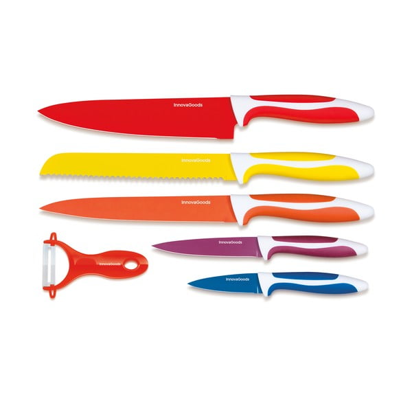 Комплект от 5 керамични ножа от неръждаема стомана и стъргалка - InnovaGoods