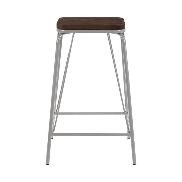 Сив/в тъмно естествен цвят стол от масивен бряст District – Premier Housewares-image-1