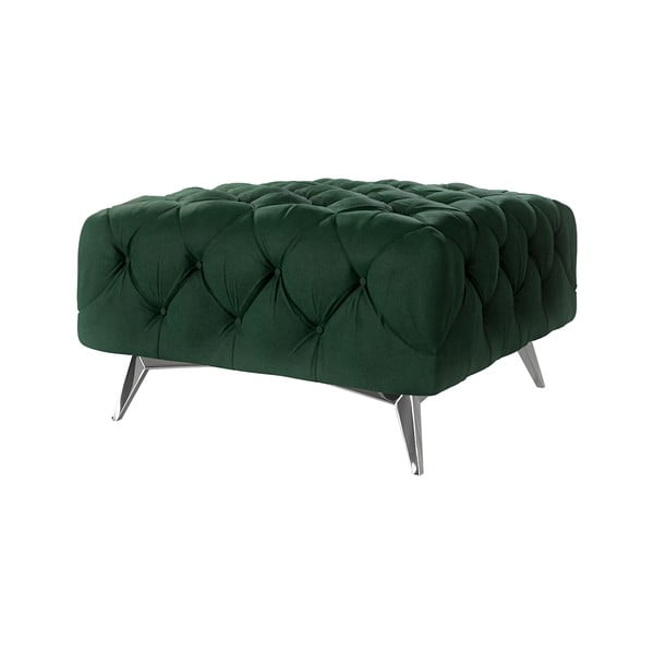 Тъмнозелена кадифена табуретка Chelsea – Ropez-image-1