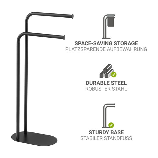 Черна стоманена стойка за кърпи Levante – Wenko-image-4