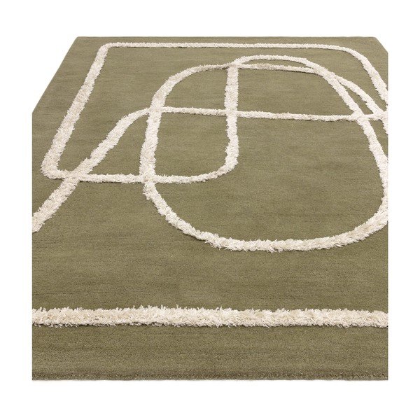 Зелен ръчно изработен вълнен килим 160x230 cm Matrix – Asiatic Carpets-image-2
