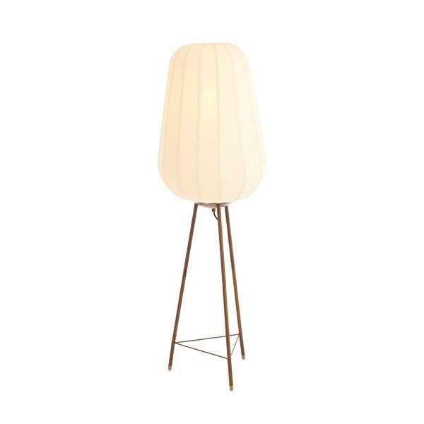 Бяла подова лампа с текстилен абажур (височина 133 cm) Bibury – Light & Living-image-1