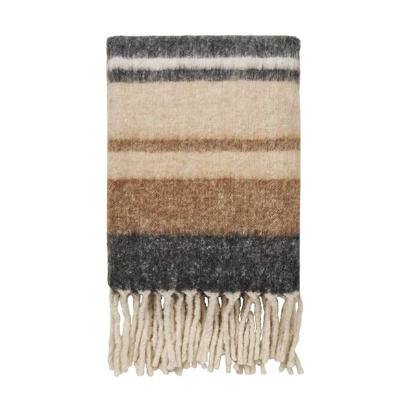Кафяво одеяло със смес от вълна 130x170 cm Carmel – House Nordic