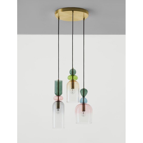 Стъклено висящо осветително тяло  в златист цвят ø 42 cm Murano – Nova Luce-image-2