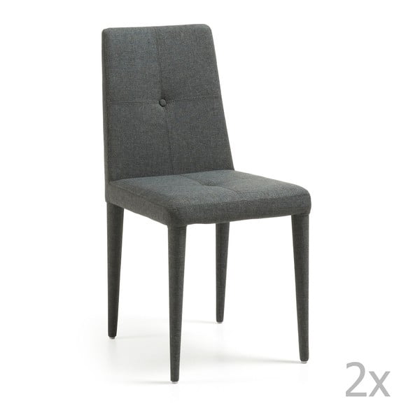 Sada 2 tmavě šedých židlí La Forma Chic