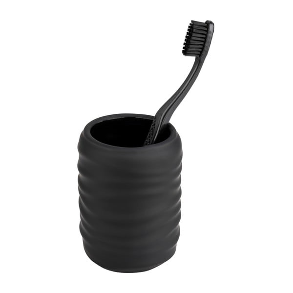 Черна керамична чаша за четки за зъби Illana – Wenko-image-3
