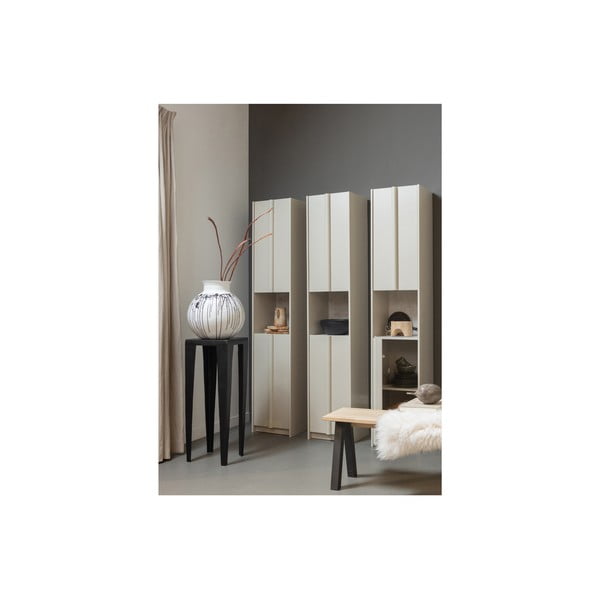 Кремав модулен шкаф от борова дървесина 40x210 cm Basu - WOOOD-image-1