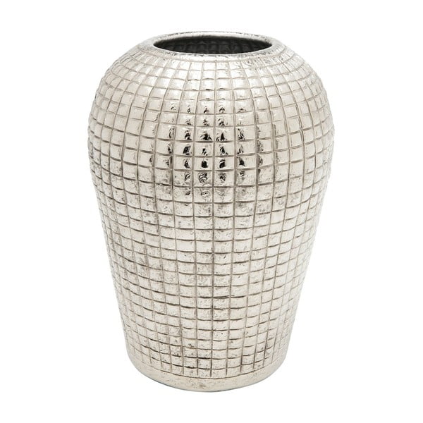 Hliníková váza ve stříbrné barvě Kare Design Cubes, výška 29 cm
