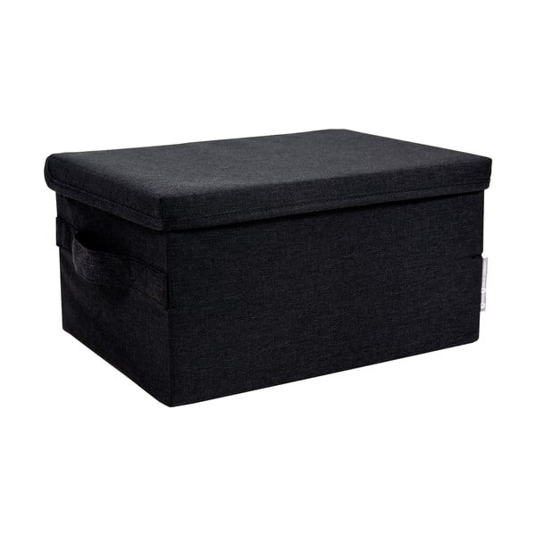 Черна текстилна кутия за съхранение с капак 34x45x25 cm Soft Storage – Bigso Box of Sweden