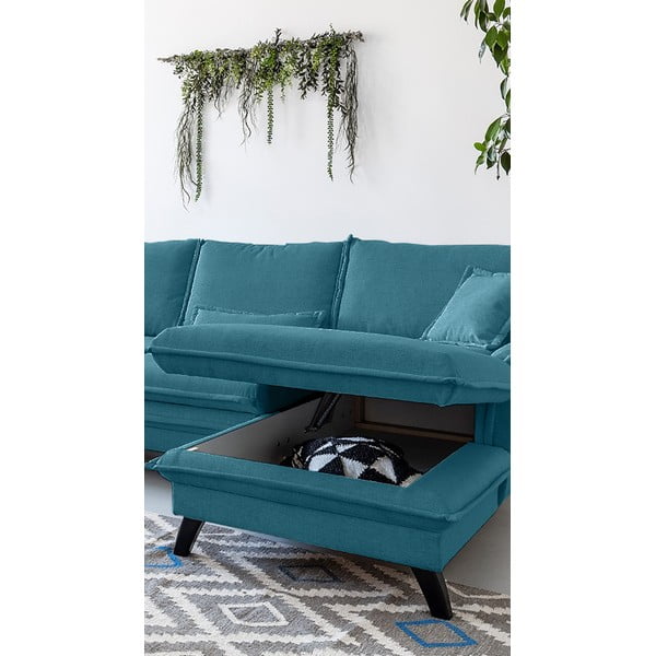 Тюркоазен ъглов разтегателен диван, десен ъгъл Charming Charlie - Miuform-image-4
