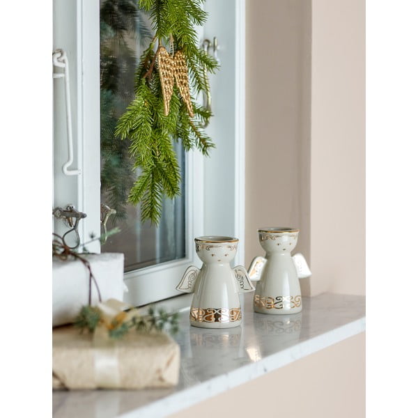 Свещници в комплект от за чаена свещ 2 бр. от каменна керамика Faella – Bloomingville-image-3