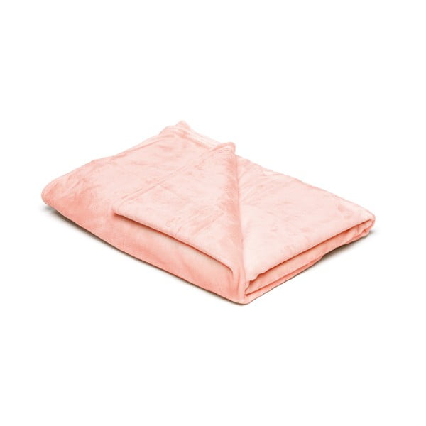 Сьомгово розово микро плюшено одеяло , 150 x 200 cm - My House