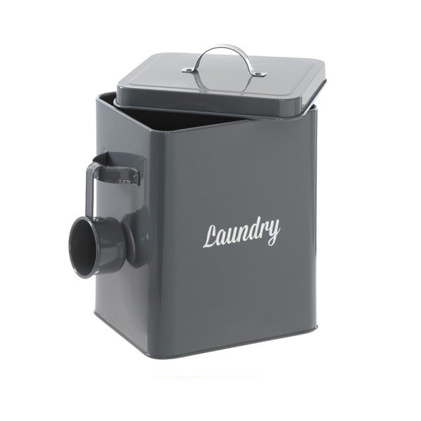 Tmavě šedá dóza s naběračkou Premier Housewares Laundry