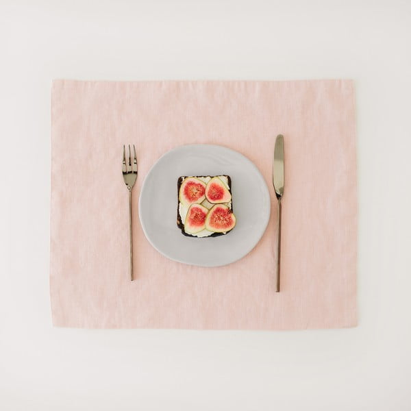 Розова ленена подложка за хранене , 35 x 45 cm - Linen Tales