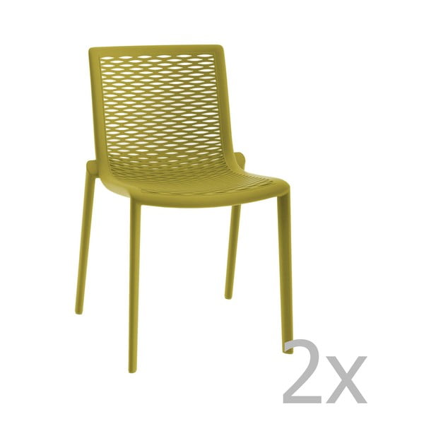 Комплект от 2 зелени градински стола за хранене Net-Kat - Resol