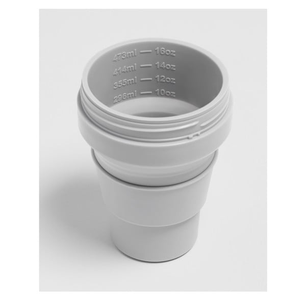 Сива сгъваема чаша за пътуване Cashmere, 470 ml Biggie - Stojo-image-4