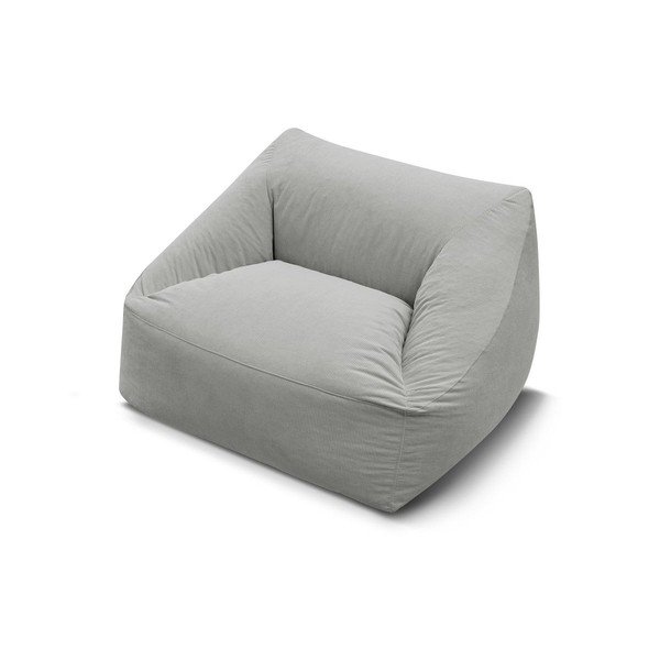 Светлосив пуф от рипсено кадифе Lilibet – Bobochic Paris-image-3