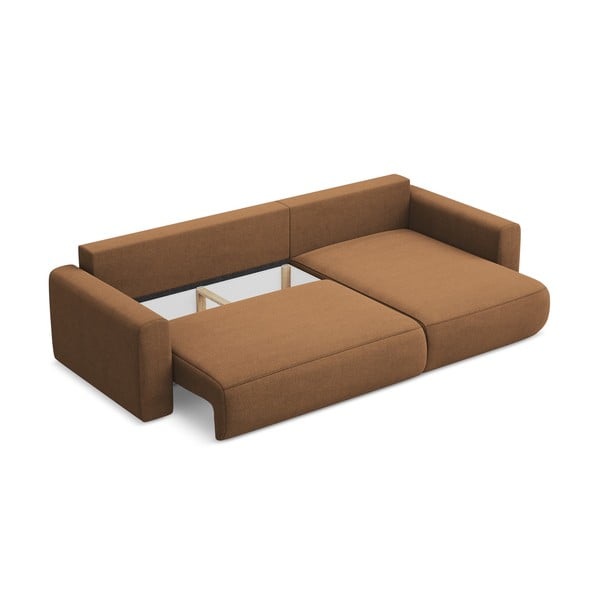 Теракотен разтегателен ъглов диван с място за съхранение (десен ъгъл) Kapua – Makamii-image-3