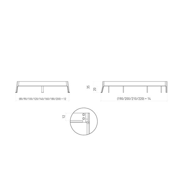 Двойно легло 180x200 cm от масивен дъб в естествен цвят Twig – The Beds-image-4