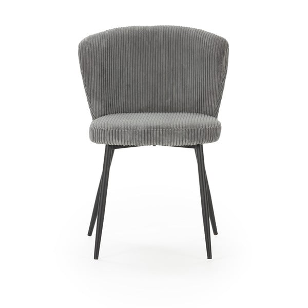 Сиви велурени трапезни столове в комплект 4 бр. Megan – Marckeric-image-2