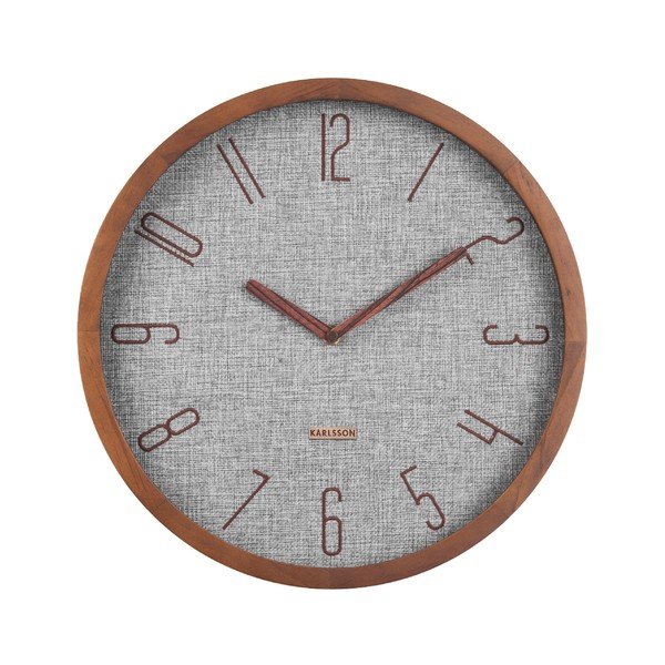 Сив стенен часовник Платно, ø 35 cm - Karlsson