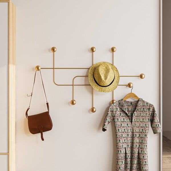 Метална стенна закачалка в златист цвят  Dama – Kalune Design-image-1