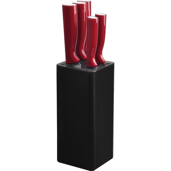 Комплект от 5 черно-червени кухненски ножа - Jean Dubost