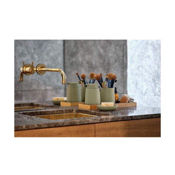 Зелена керамична чаша за четки за зъби Nova One - Zone-image-1