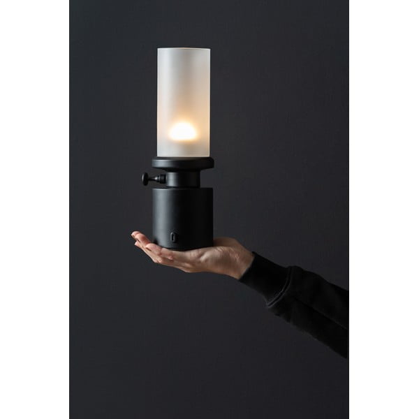 Черна LED затъмняваща се настолна лампа с метален и стъклен абажур (височина 29,5 cm) Camp – Leitmotiv-image-1