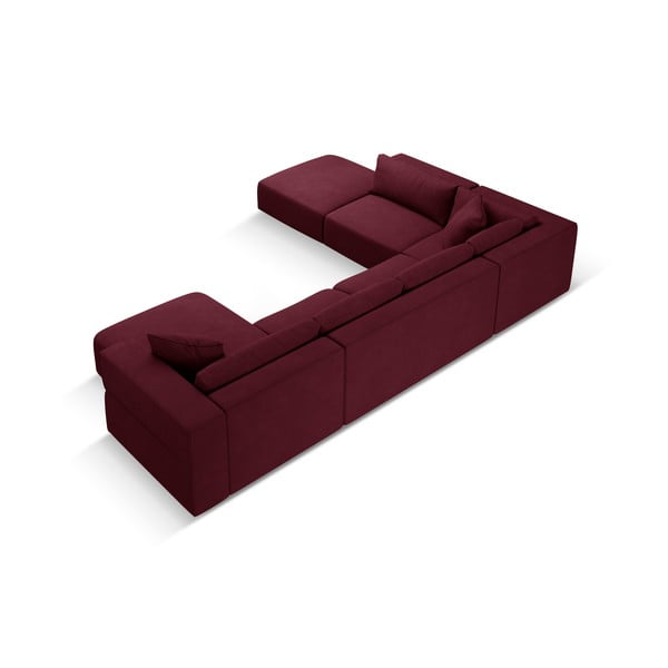 Бордо ъгъл U-образен диван, ляв ъгъл Esther – Milo Casa-image-3