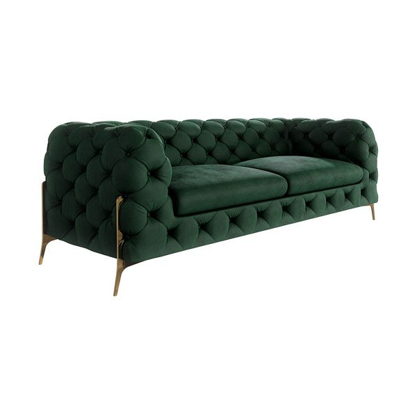 Тъмнозелен кадифен диван 225 cm Chelsea Bis – Ropez-image-2
