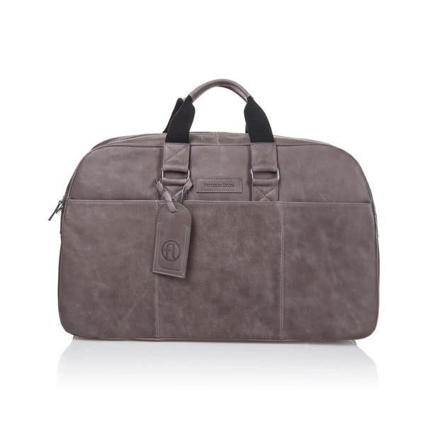 Пътническа чанта Traveler от сива и кафява телешка кожа - Ferruccio Laconi