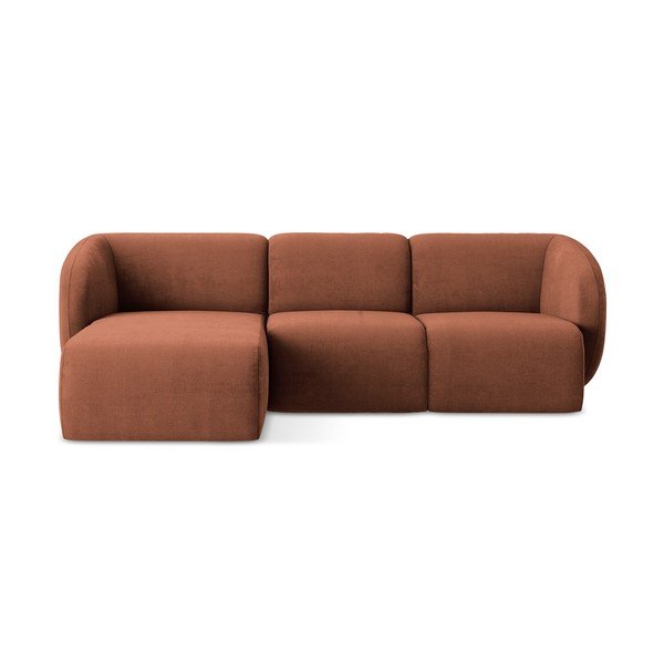 Теракотен шенилов ъглов диван (ляв ъгъл) Lani – Makamii