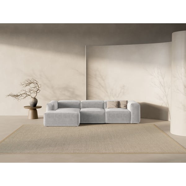 Светлосив ъглов диван (ляв ъгъл) Bergamo – Cosmopolitan Design-image-1