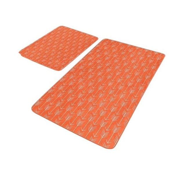 Теракотени кадифени килими за баня в комплект от 2 бр. 60x100 cm – Mila Home