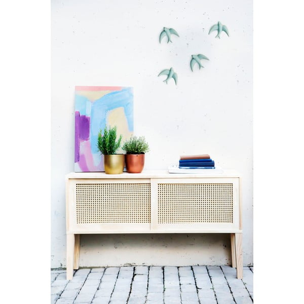 Комплект от 2 ръчно изработени светлосини порцеланови декорации за стена Golondrinas - Velvet Atelier-image-1