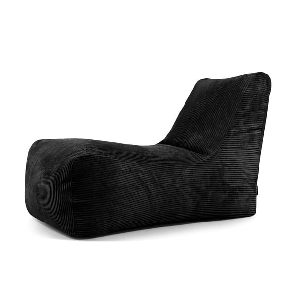 Черен пуф от рипсено кадифе Lounge – SLOWDOWN